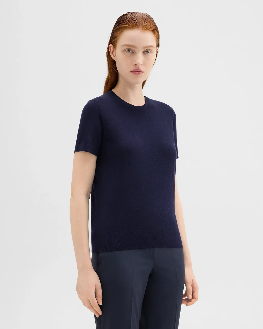 Theory Fine-Knit Crewneck T-Shirt