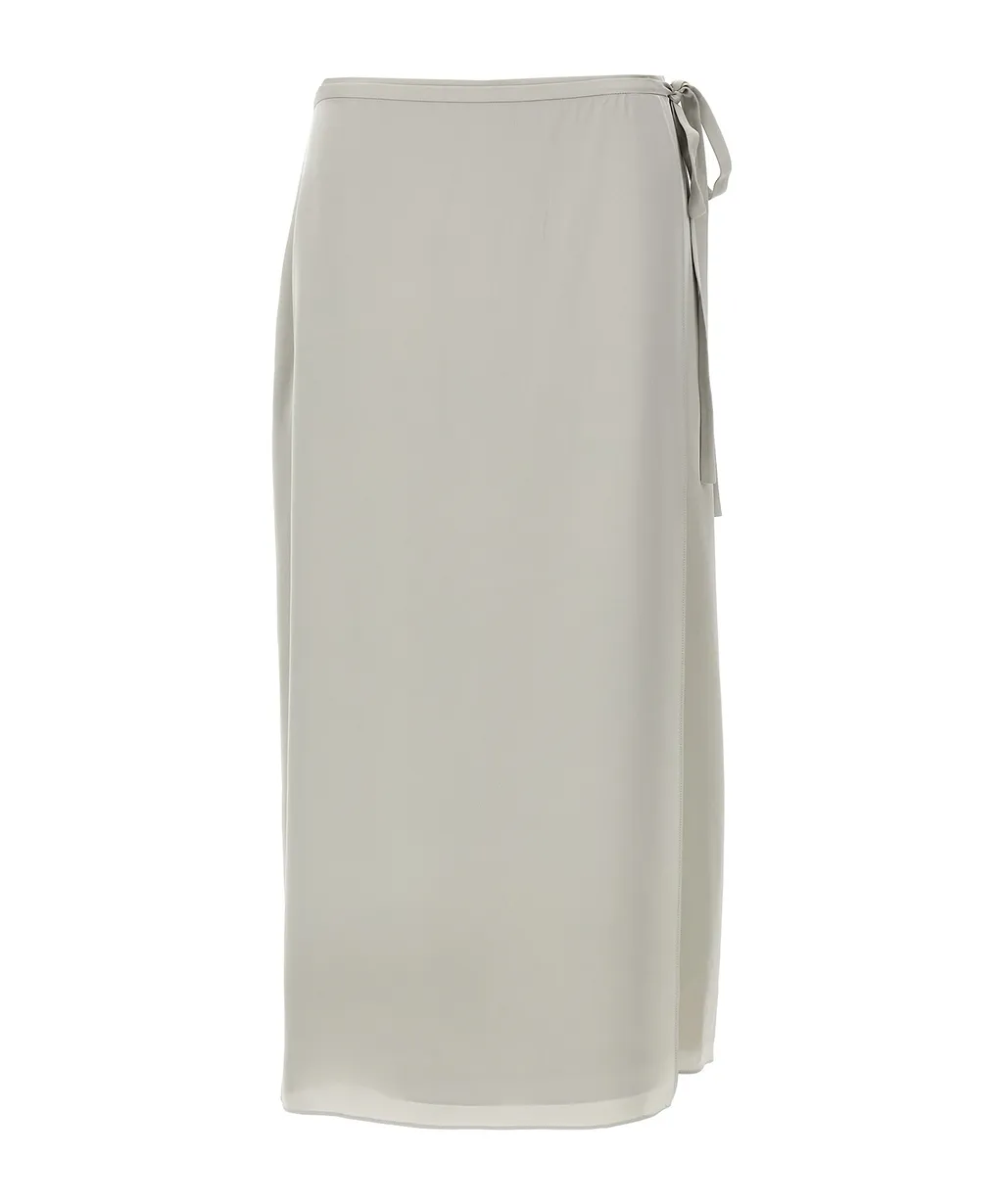 Theory Flared Hem Wrapped Midi Skirt