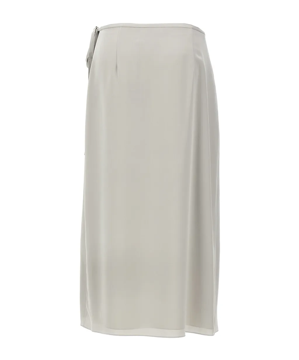 Theory Flared Hem Wrapped Midi Skirt