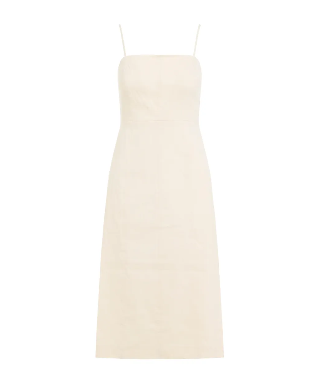 Theory Square-Neck Sleeveless A-Line Midi Dress