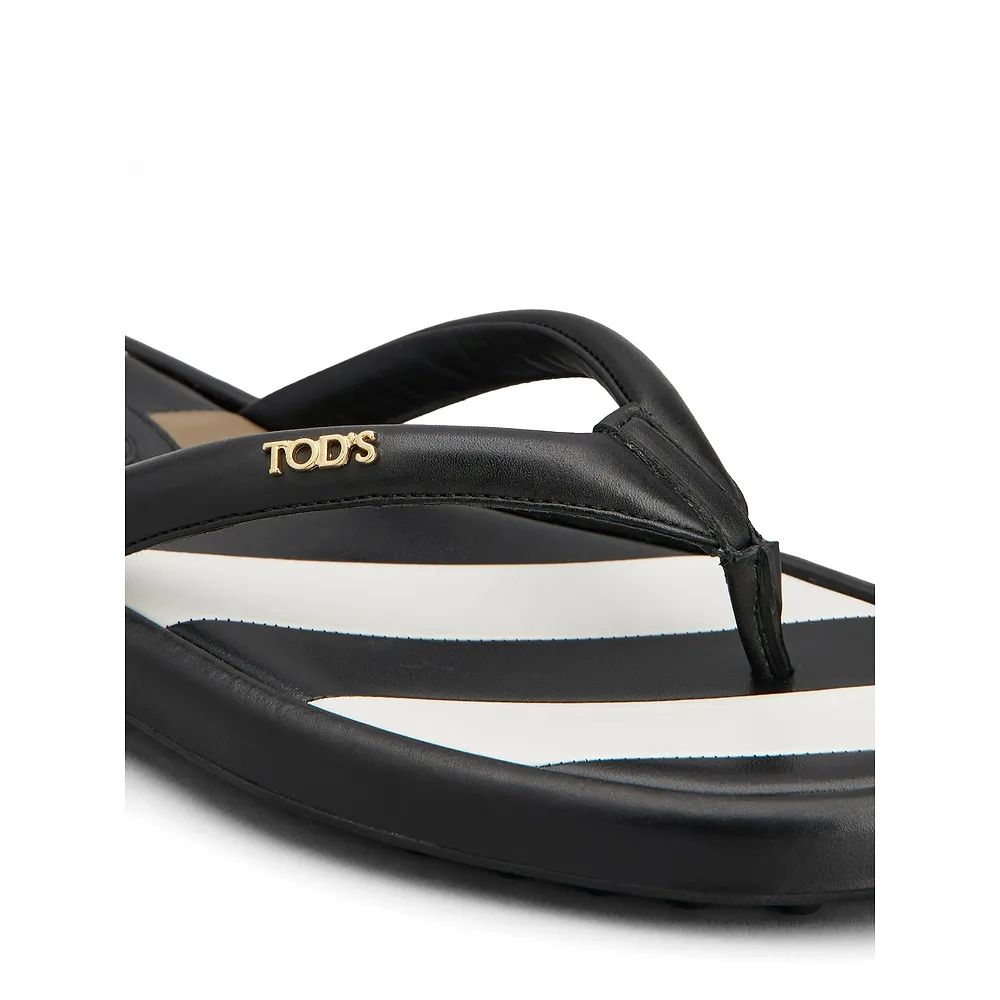 Tod's Striped Flip-Flops & Slides