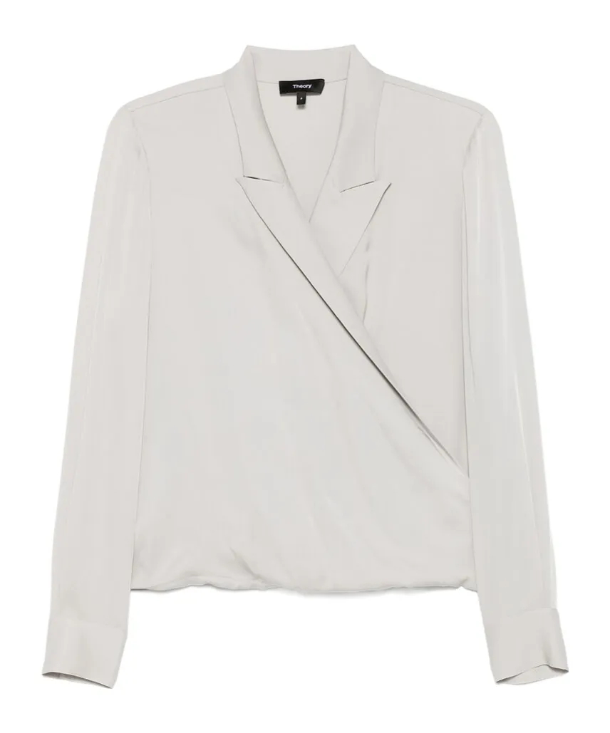 Theory V-Neck Draped Blouse