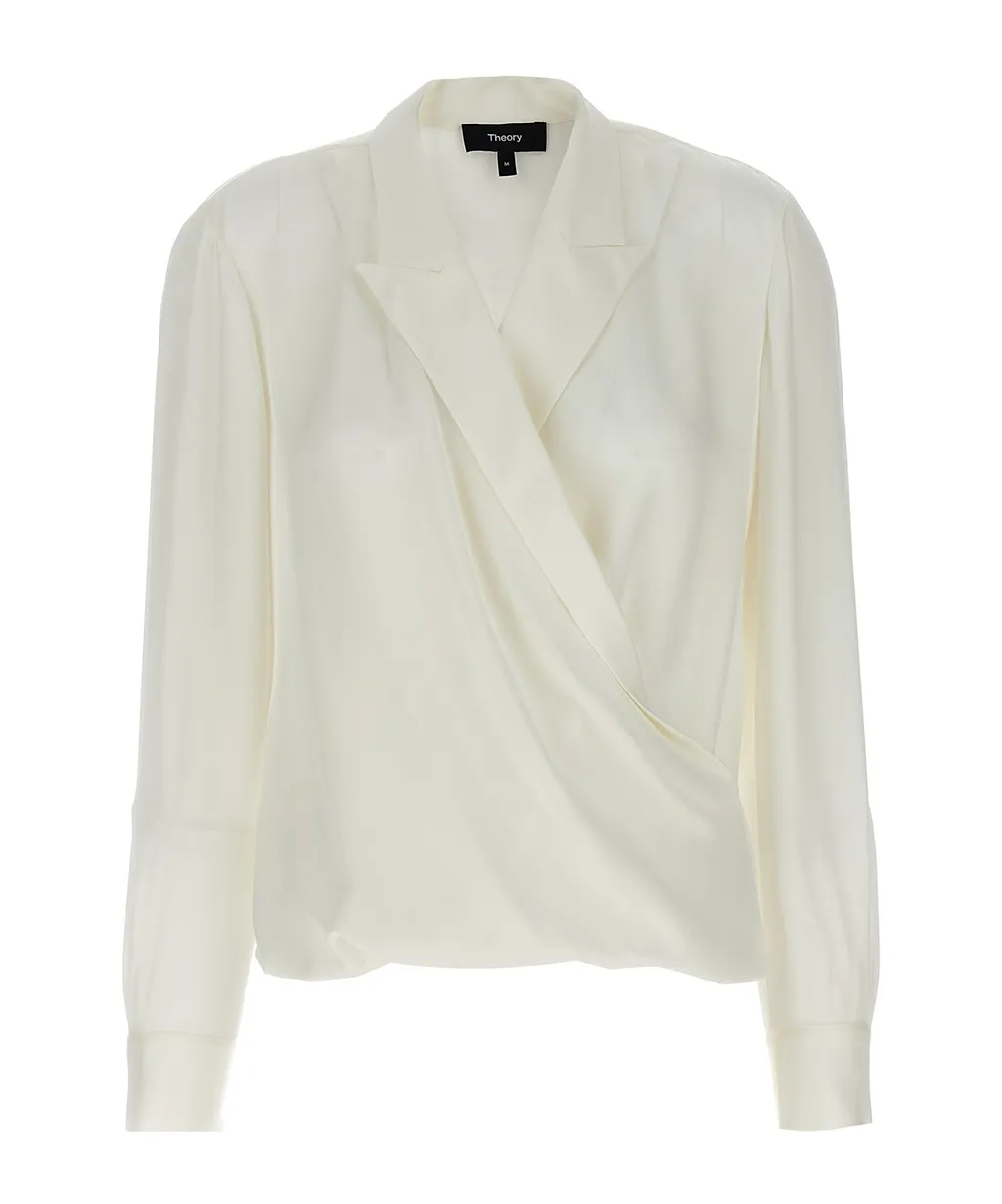Theory V-Neck Draped Blouse
