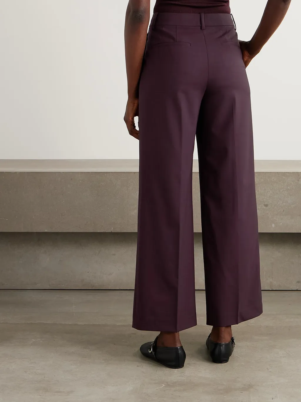 Wool Blend Straight Leg Casual Pants