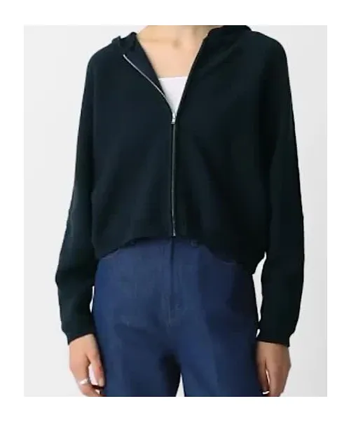 Theory Zip-Up Hooded Knitted Cardigan