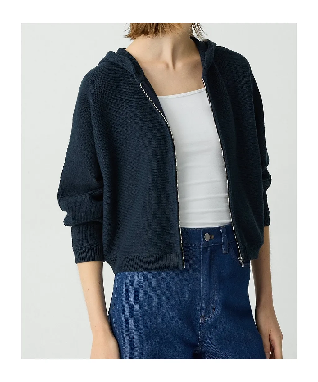 Theory Zip-Up Hooded Knitted Cardigan