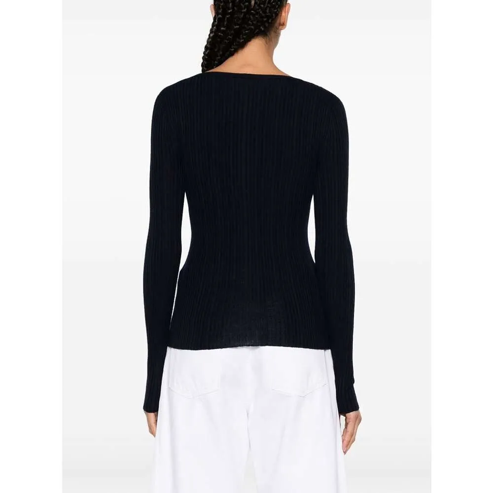 V-Neck Rib Knit Top