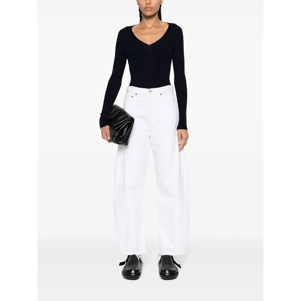 V-Neck Rib Knit Top