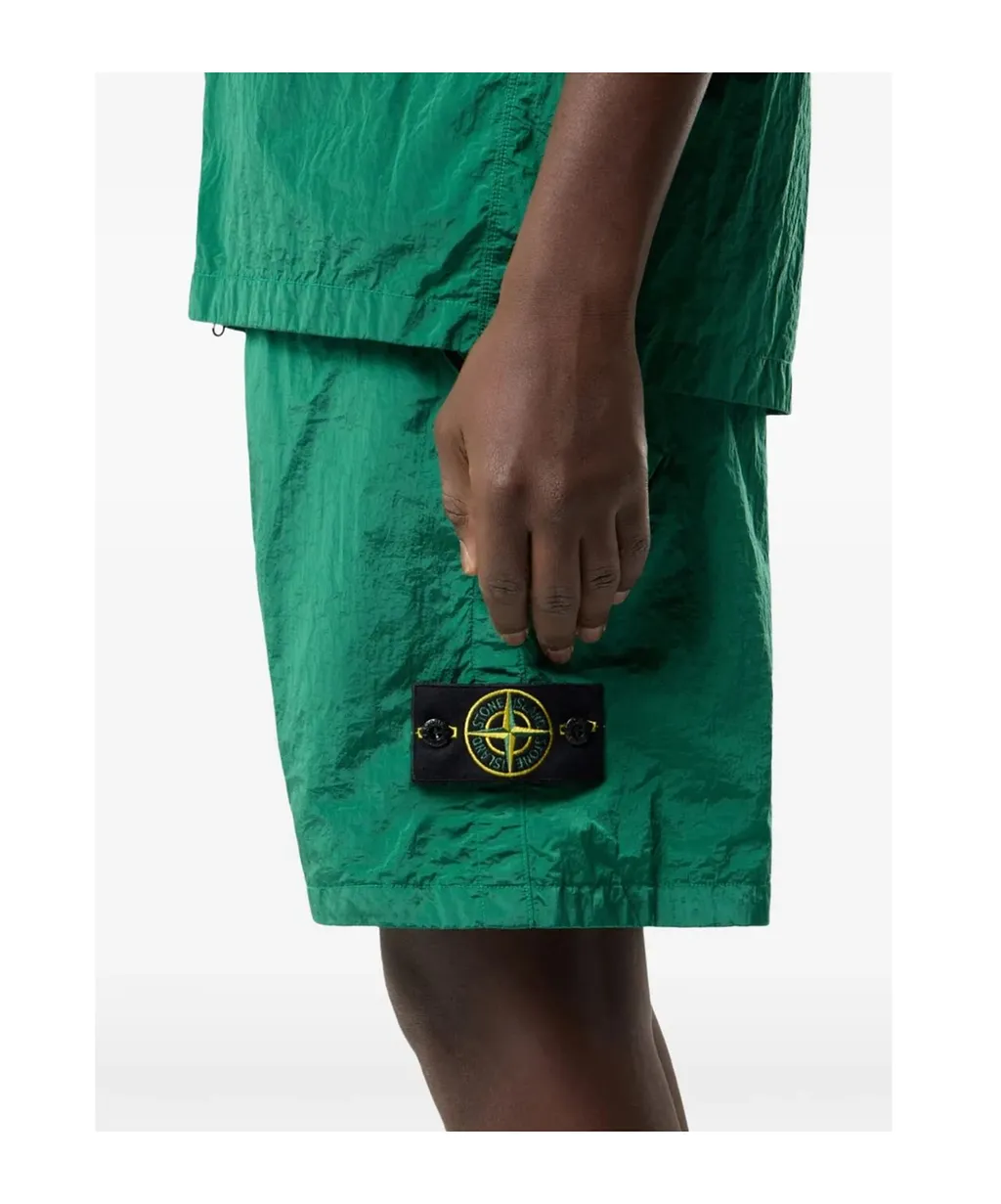 Stone Island Logo Patch Bermuda Shorts