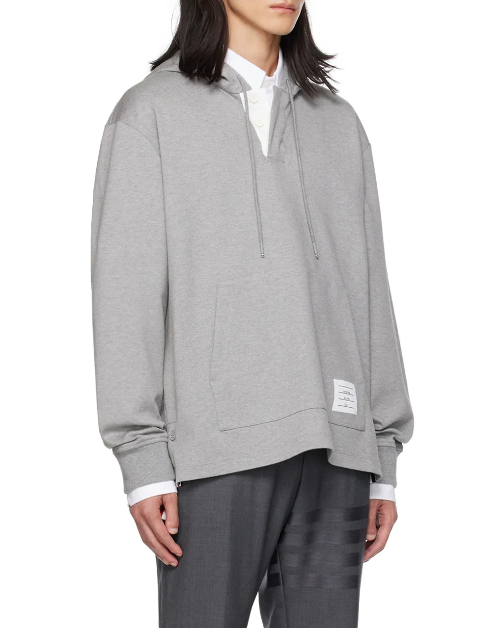 Cotton Long-Sleeve Rugby Hoodie