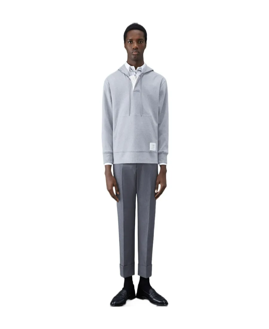 Cotton Long-Sleeve Rugby Hoodie