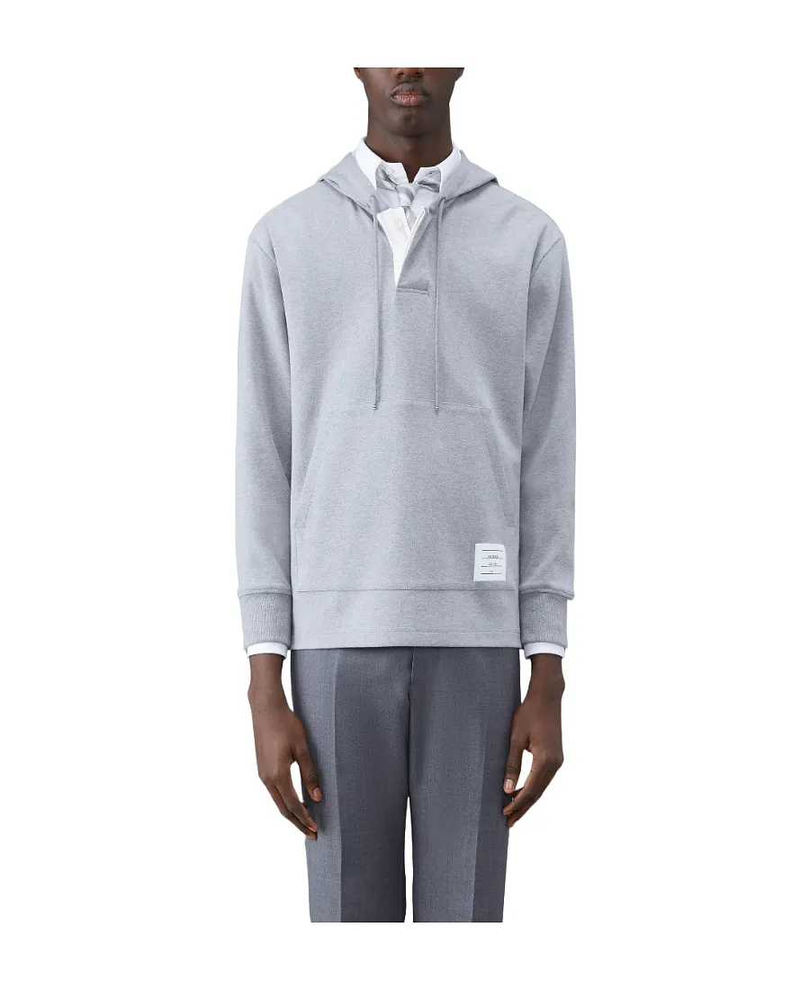 Cotton Long-Sleeve Rugby Hoodie