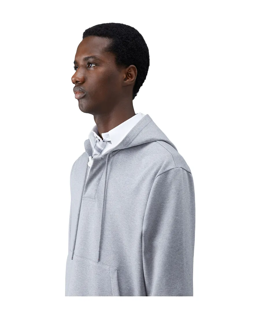 Cotton Long-Sleeve Rugby Hoodie
