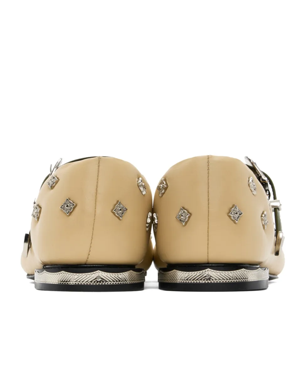 Mary Jane Patterned Rivet Flats