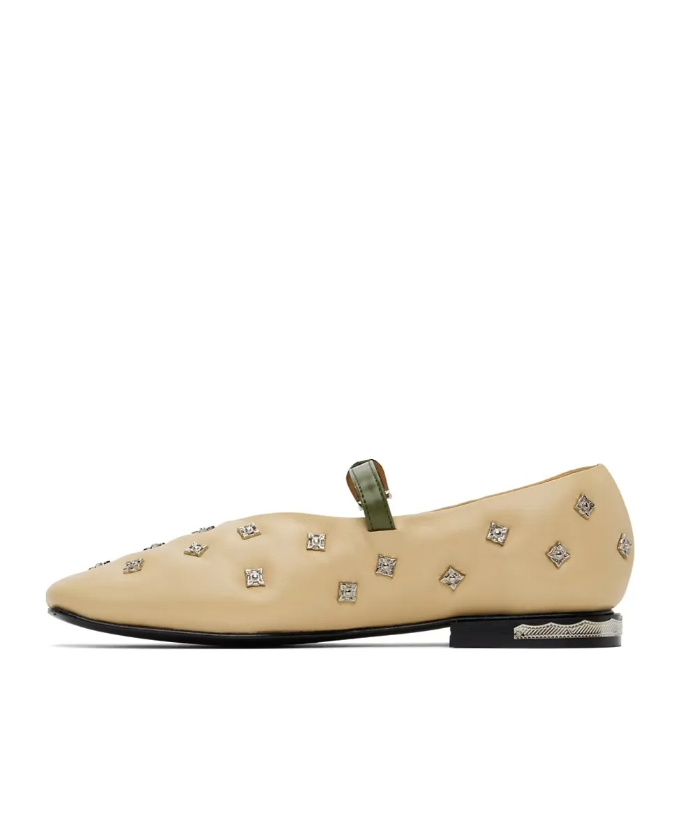 Mary Jane Patterned Rivet Flats