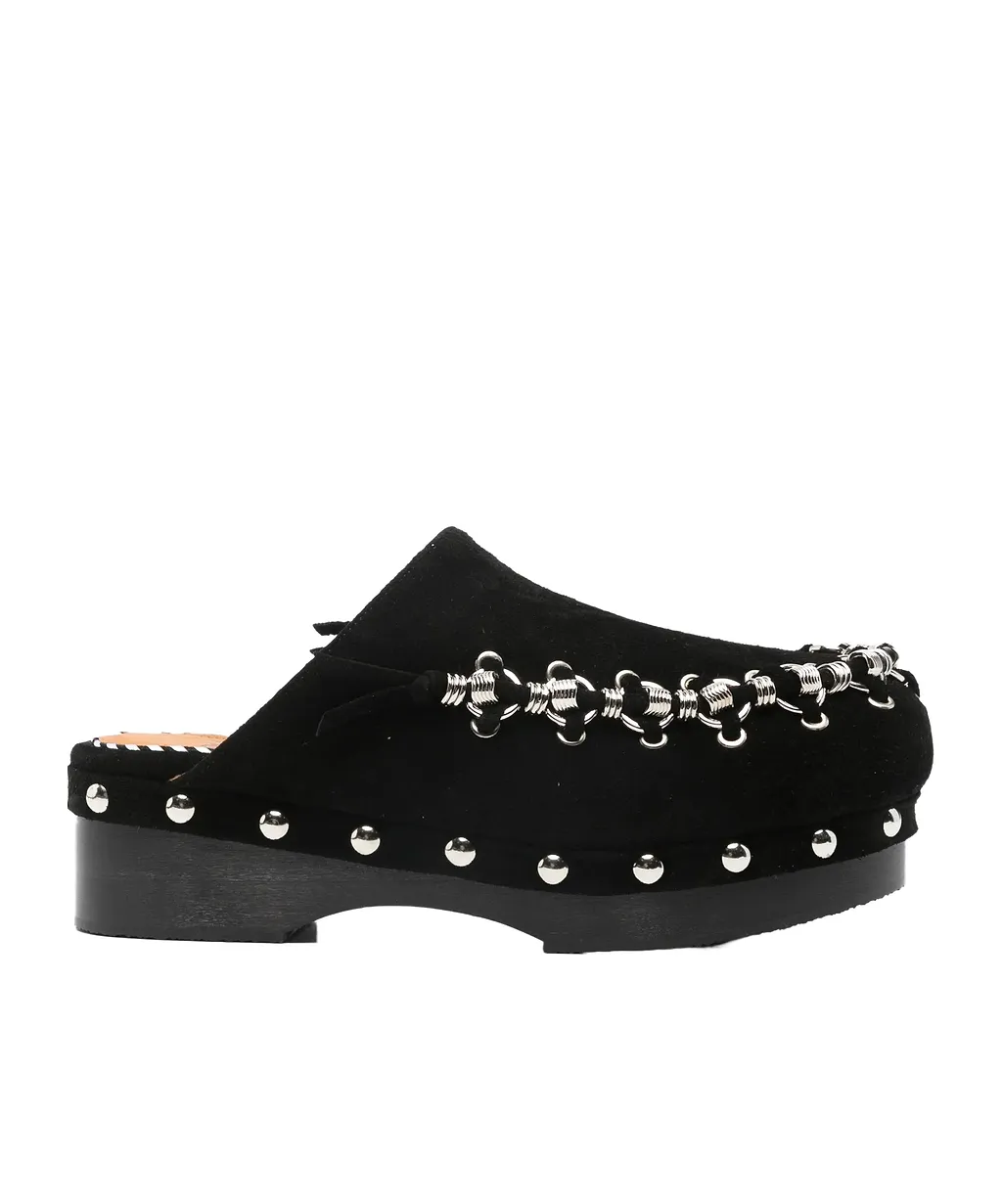 Toga Pulla Chain-Detail Round Toe Mules