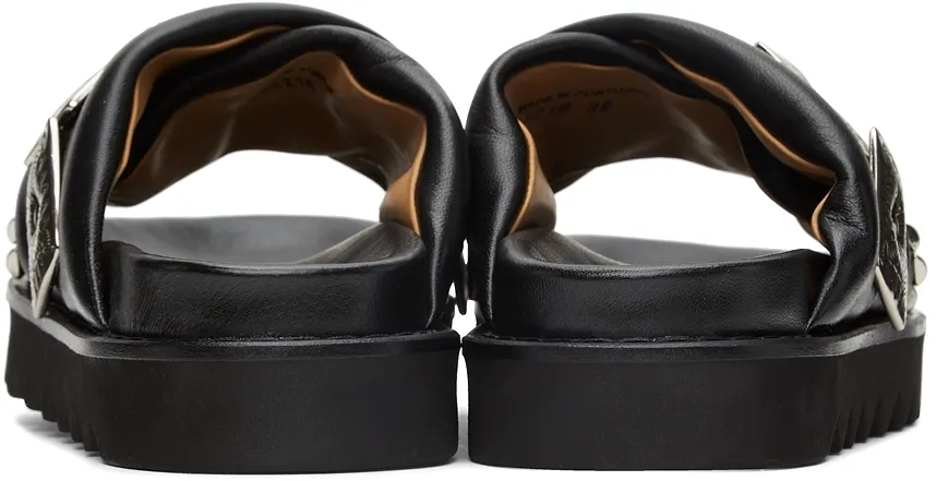 Black Cross-Strap Sandals