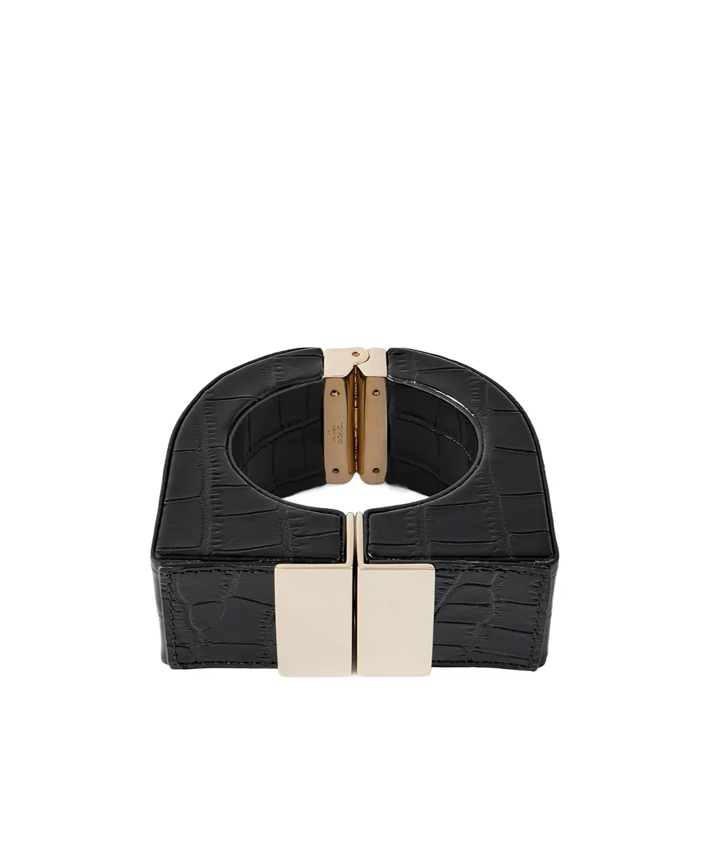 Alligator-Patterned Patent Leather Cuffs