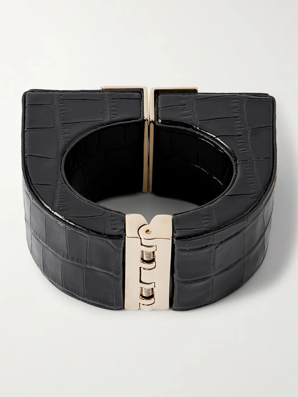 Alligator-Patterned Patent Leather Cuffs