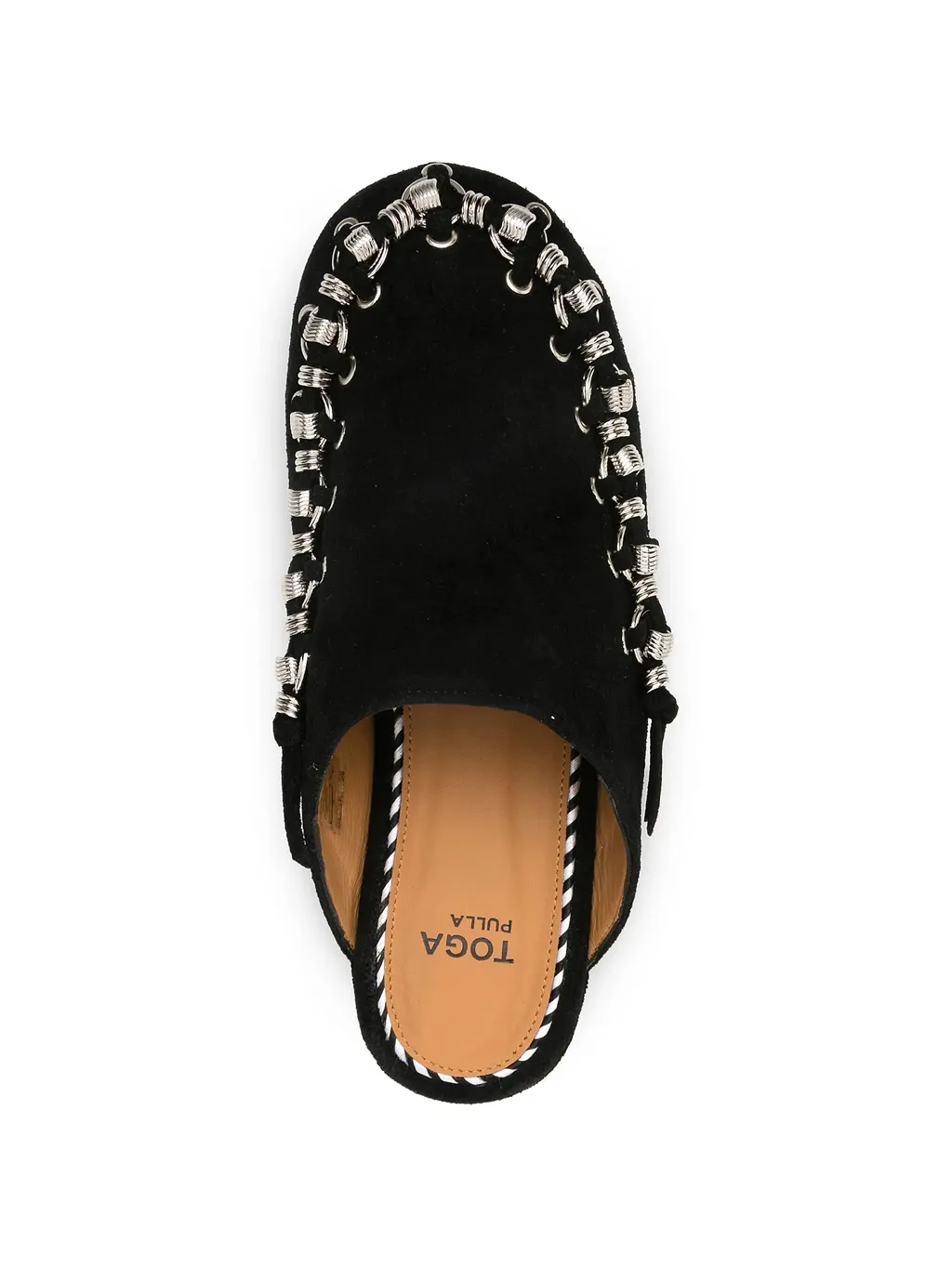 Toga Pulla Chain-Detail Round Toe Mules