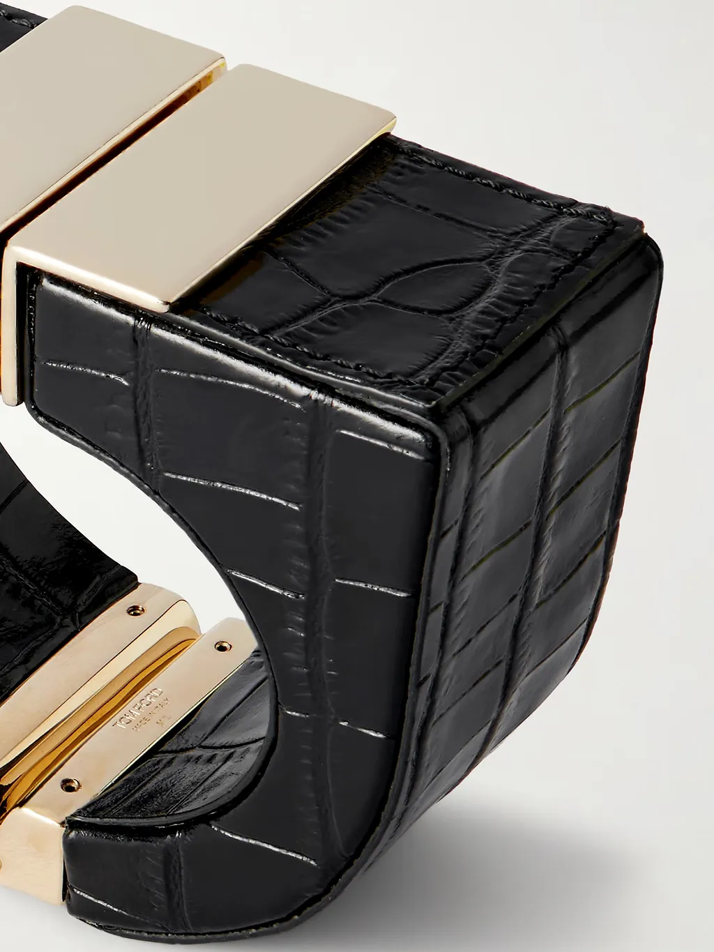 Alligator-Patterned Patent Leather Cuffs