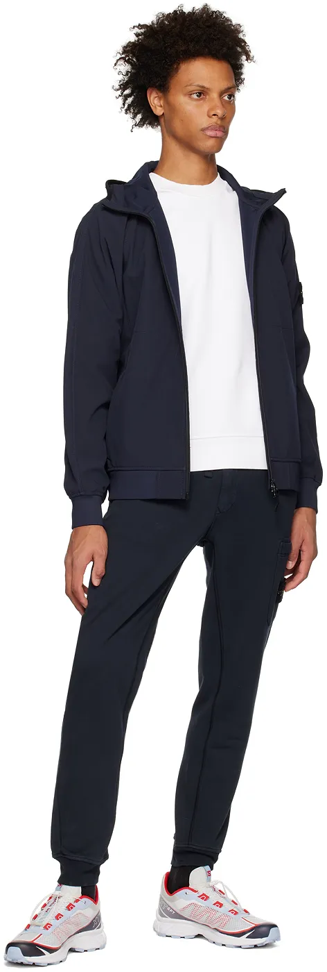 Stone Island Logo Patch Zip-Up Hooded Jacket