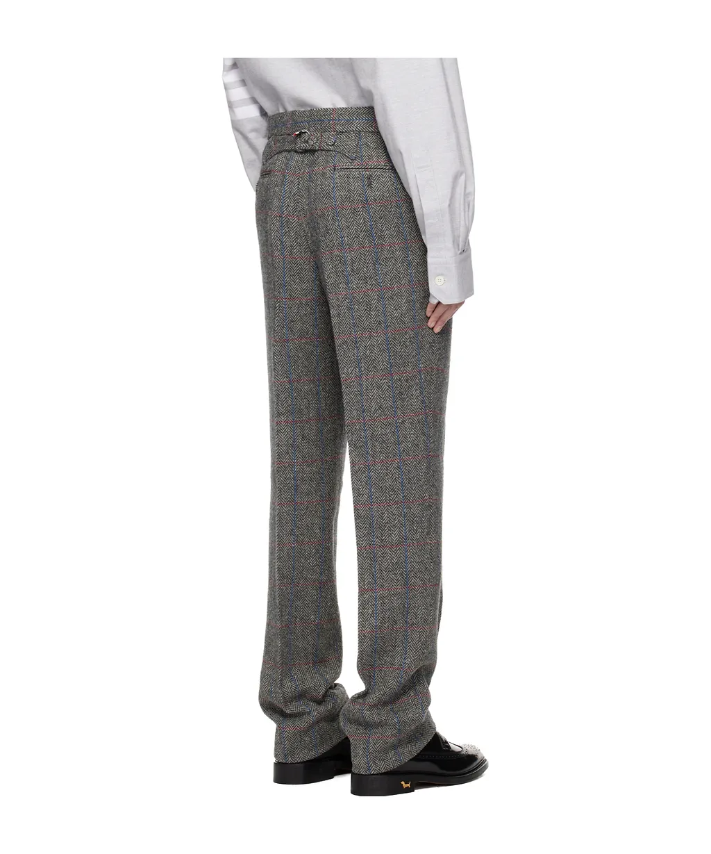 Herringbone-Check Cuffed Trousers