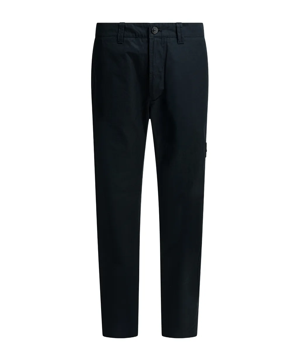 Stone Island Logo Patch Straight-Leg Trousers