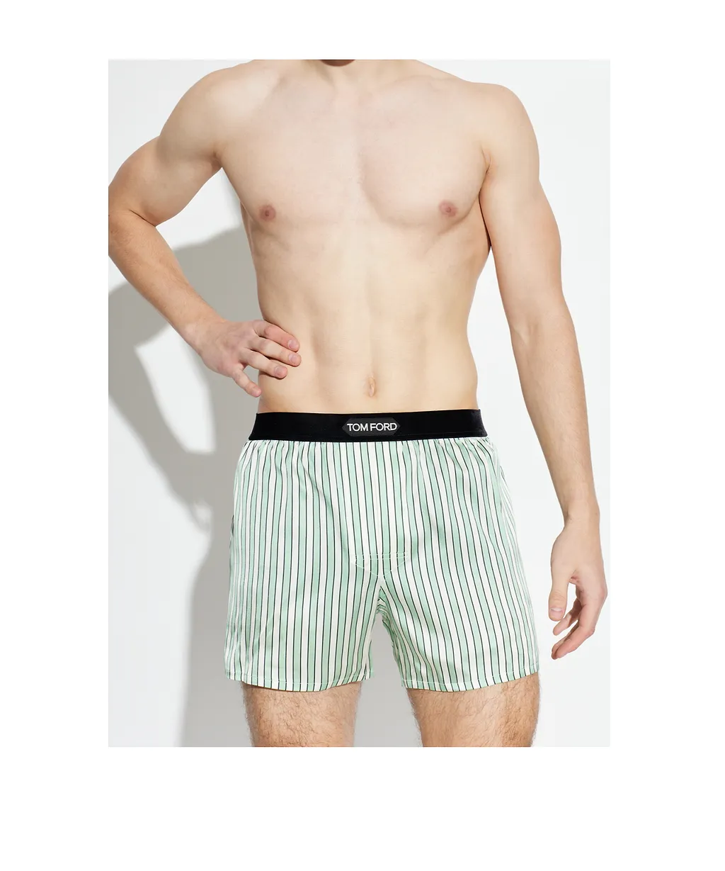Striped Logo-Waistband Boxers