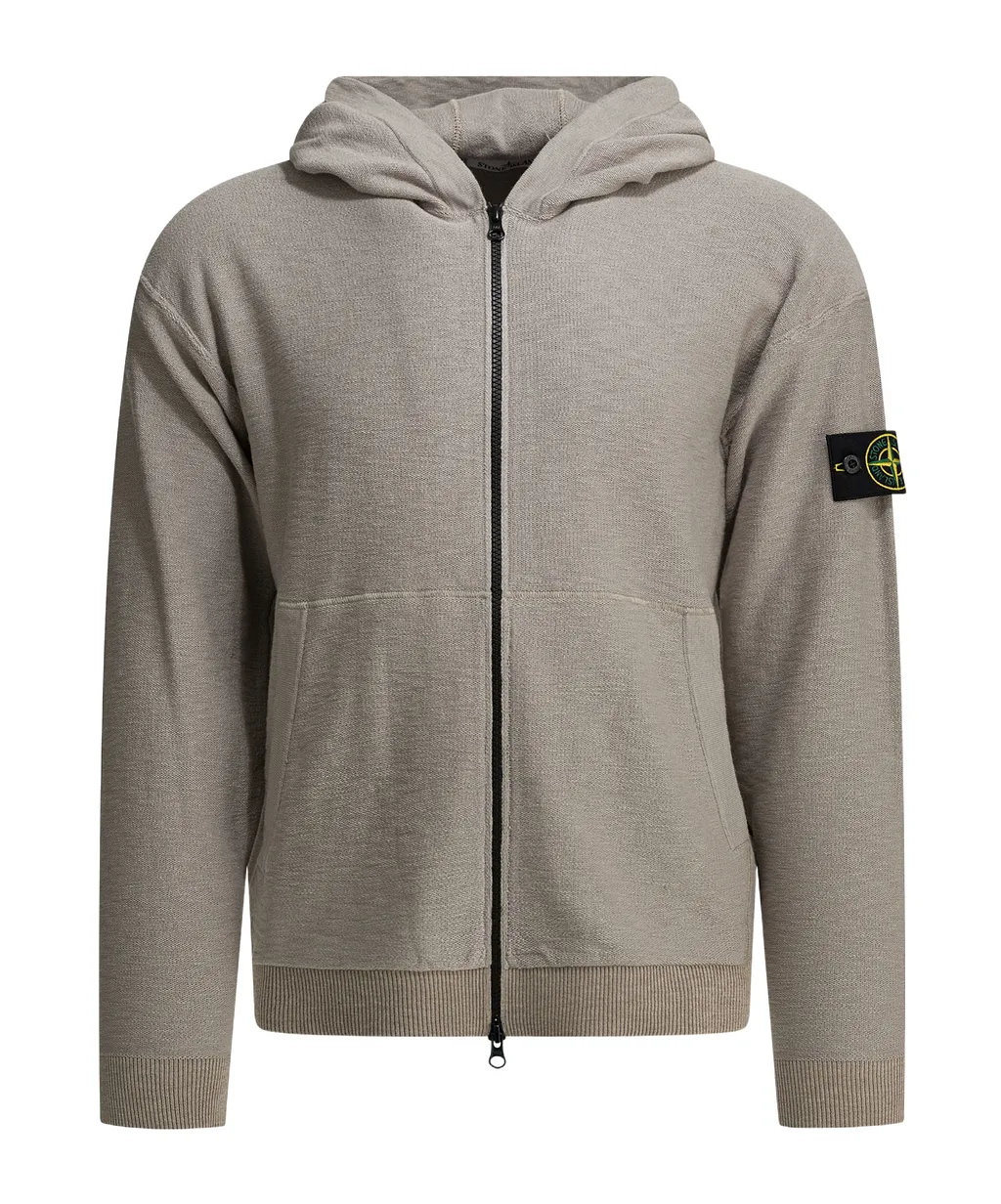 Stone Island Logo Patch Zip-Up Jacket