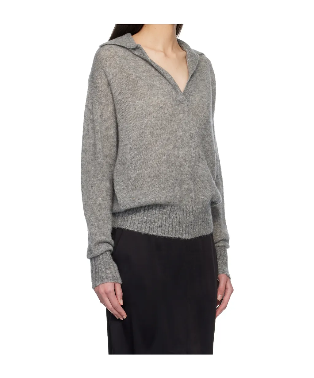 Cashmere Blend Long-Sleeved Polo Shirt