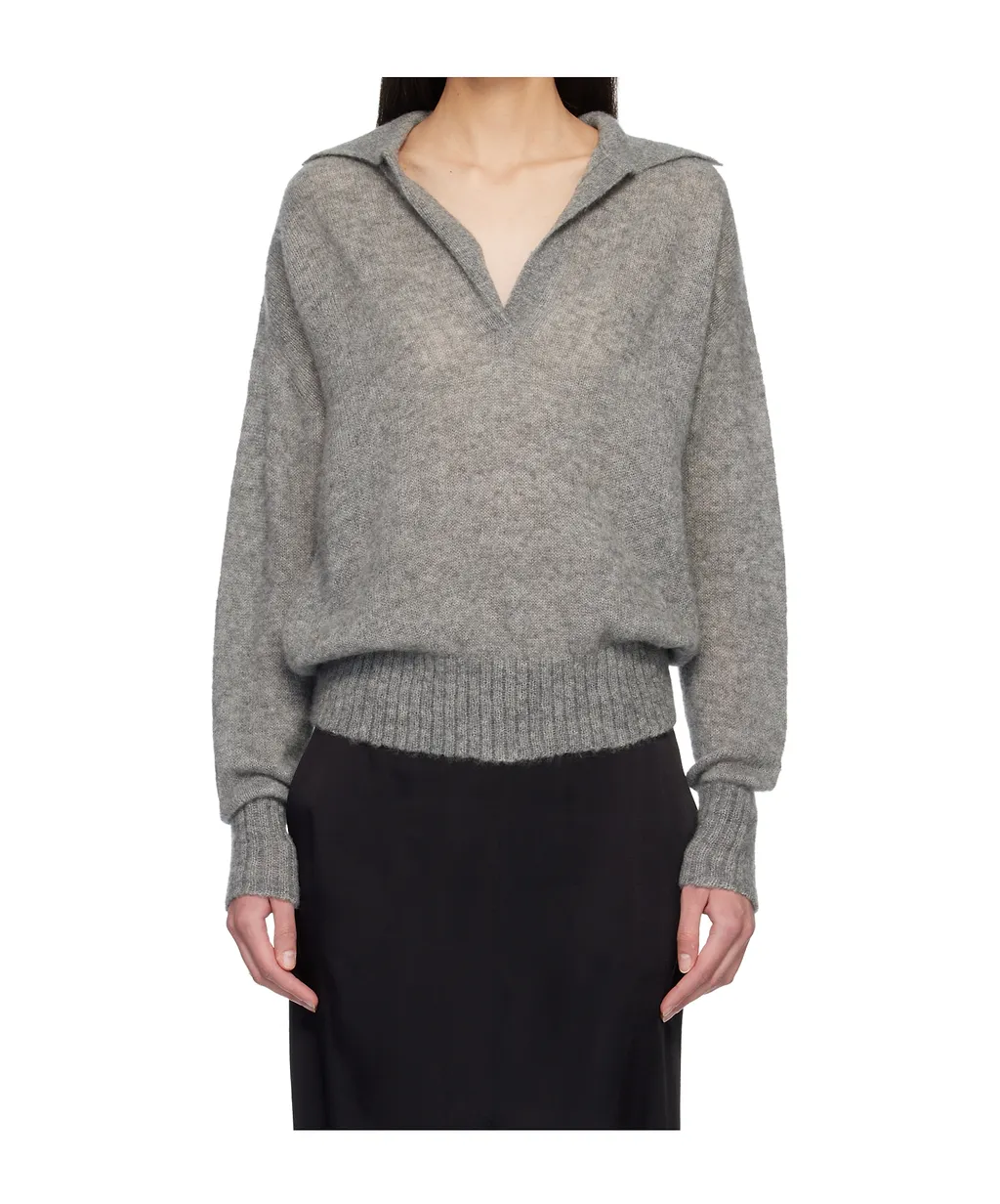 Cashmere Blend Long-Sleeved Polo Shirt