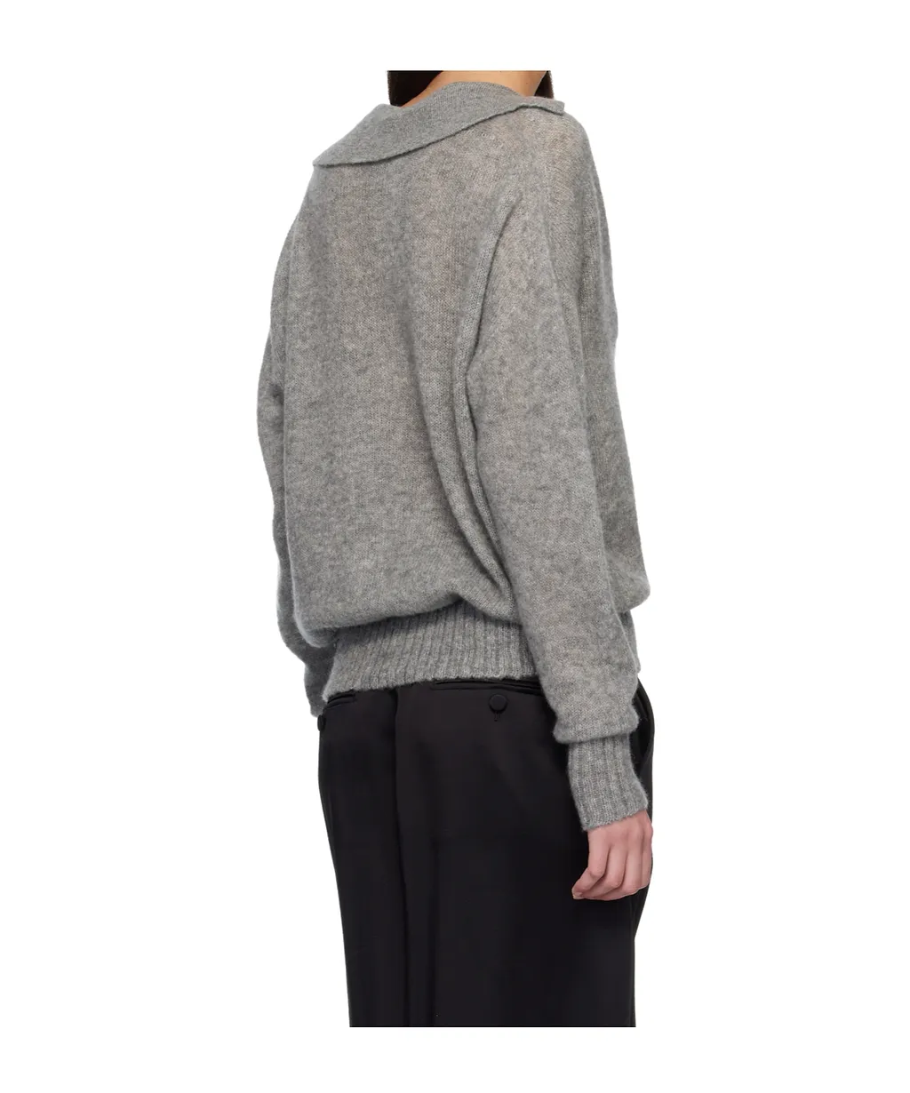 Cashmere Blend Long-Sleeved Polo Shirt