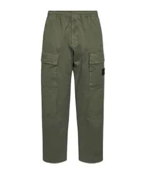 Stone Island Logo Patch Loose Cargo Pants