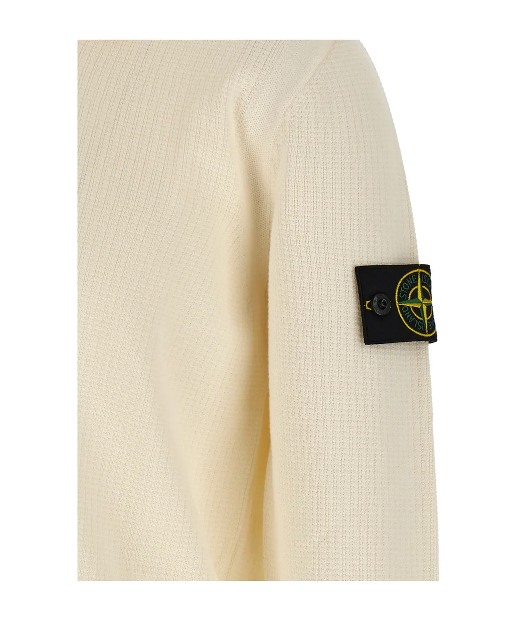 Stone Island Long-Sleeve Knit Polo Shirt
