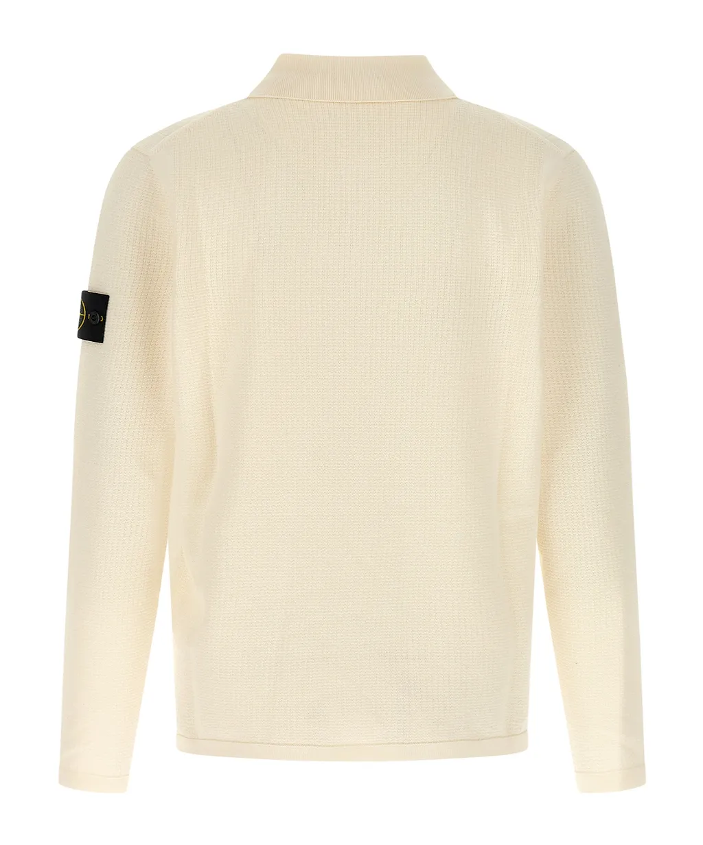 Stone Island Long-Sleeve Knit Polo Shirt