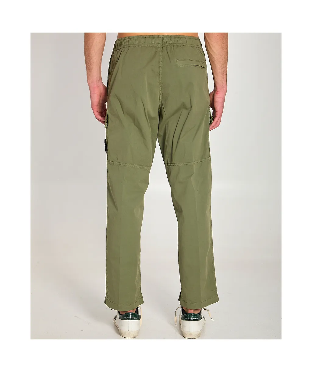 Stone Island Logo Patch Loose Cargo Pants