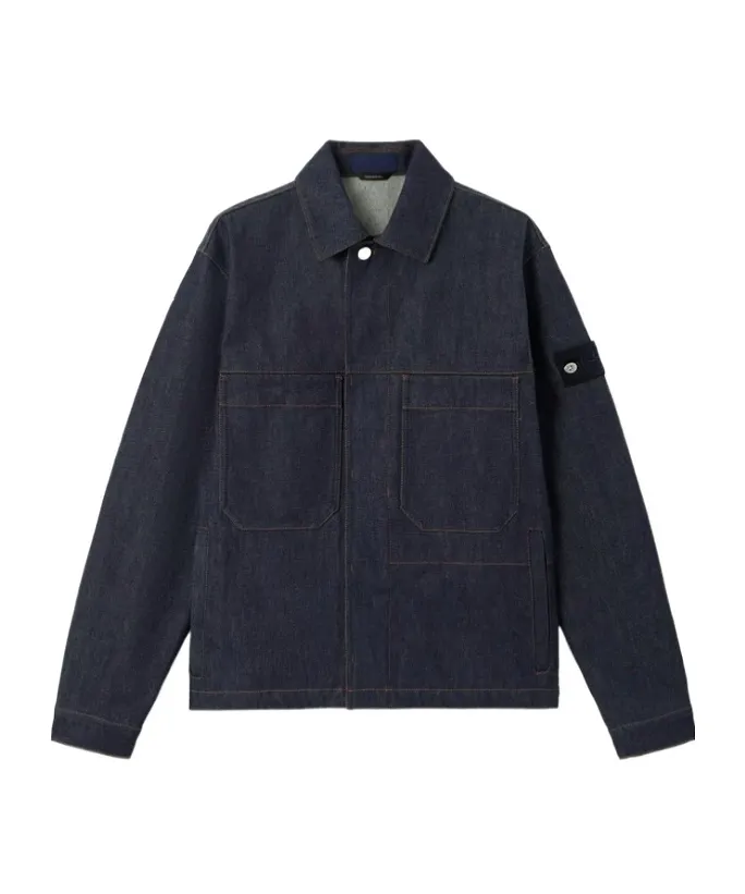 Stone Island Logo Patch Denim Jacket