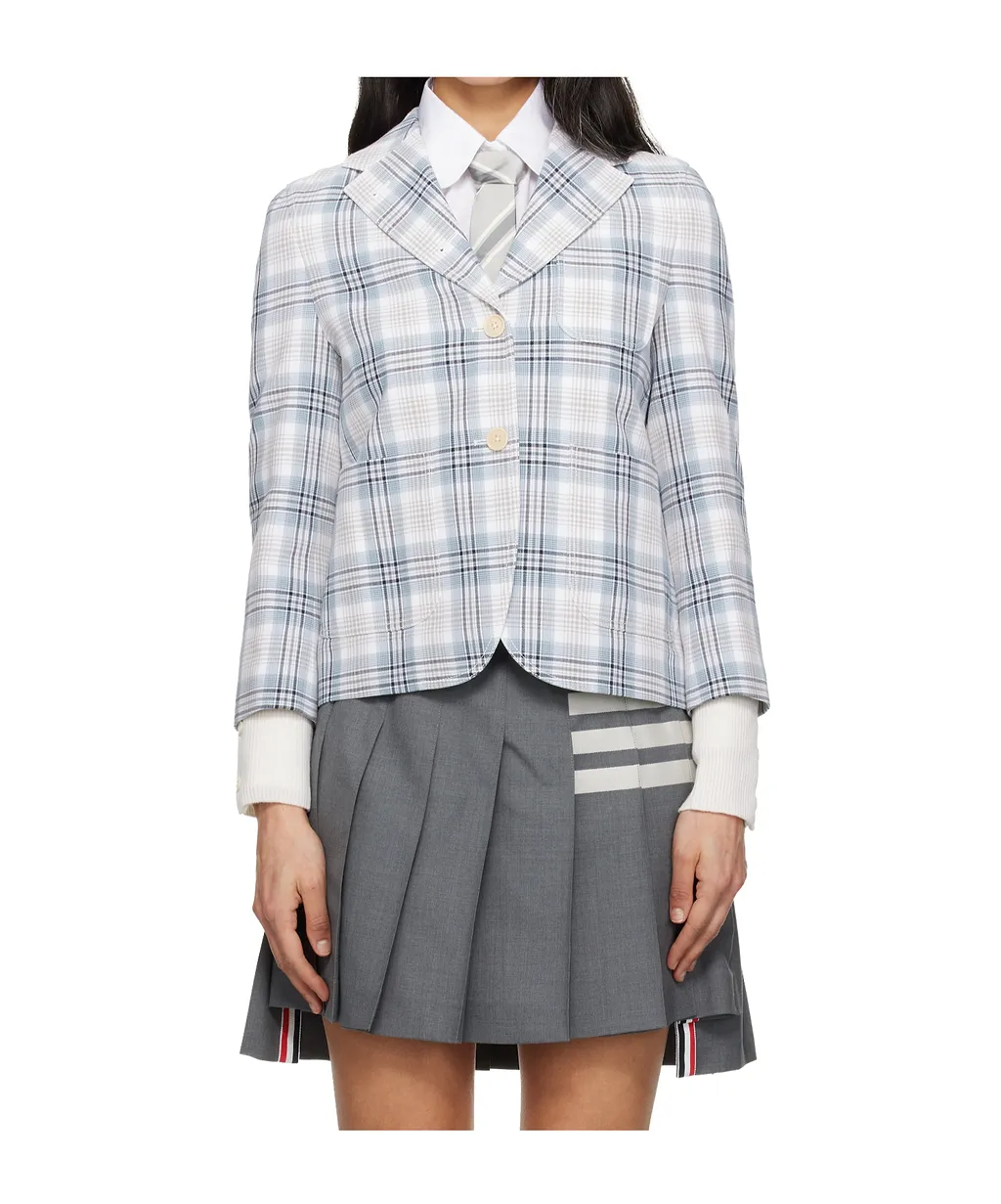 Short Plaid Blazer