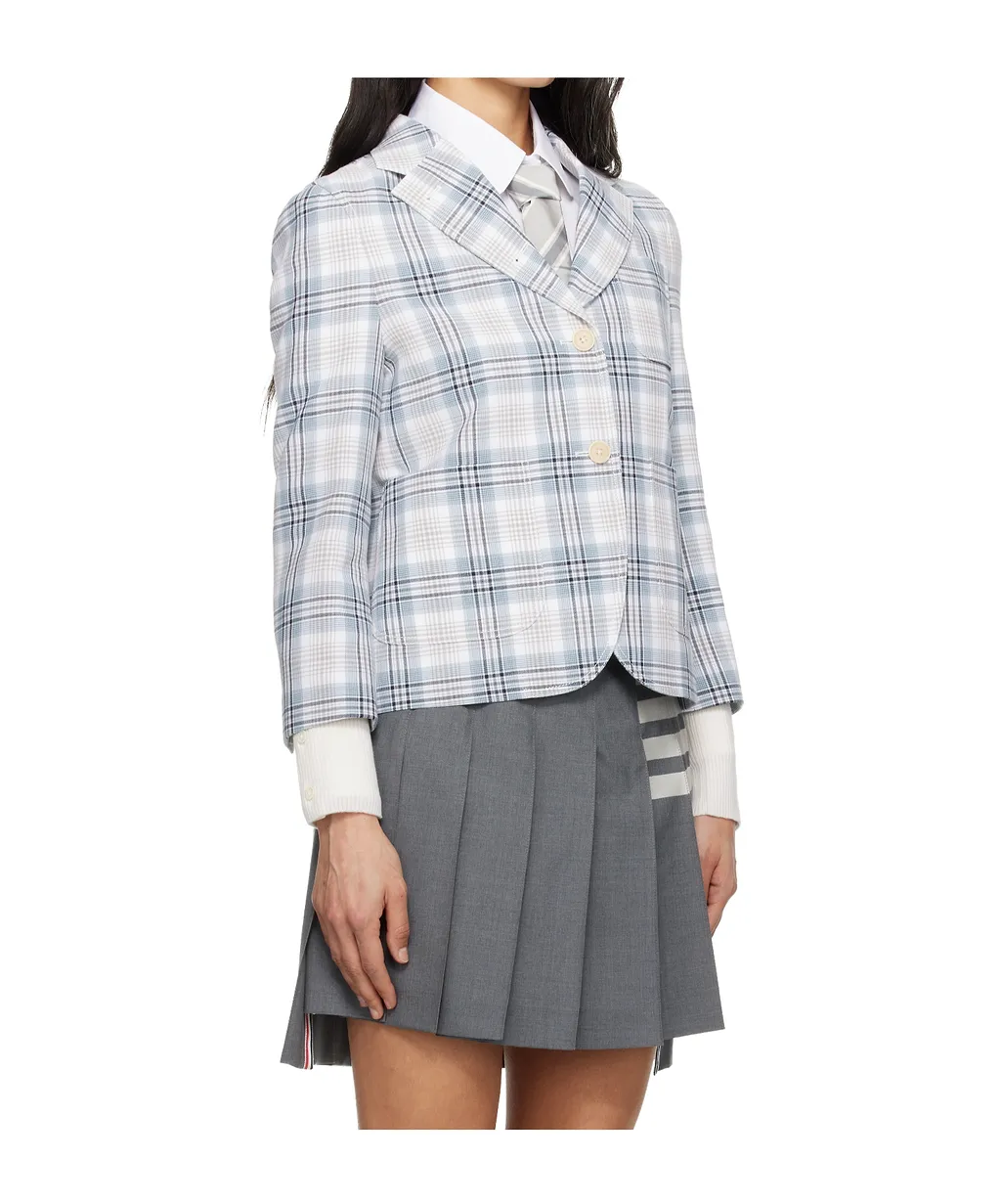Short Plaid Blazer