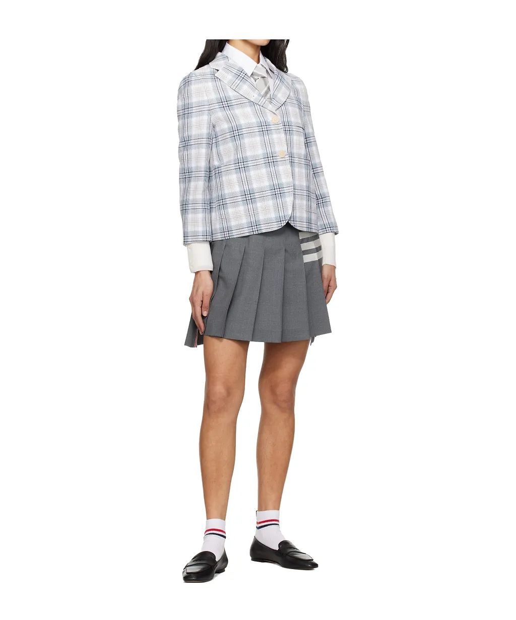 Short Plaid Blazer