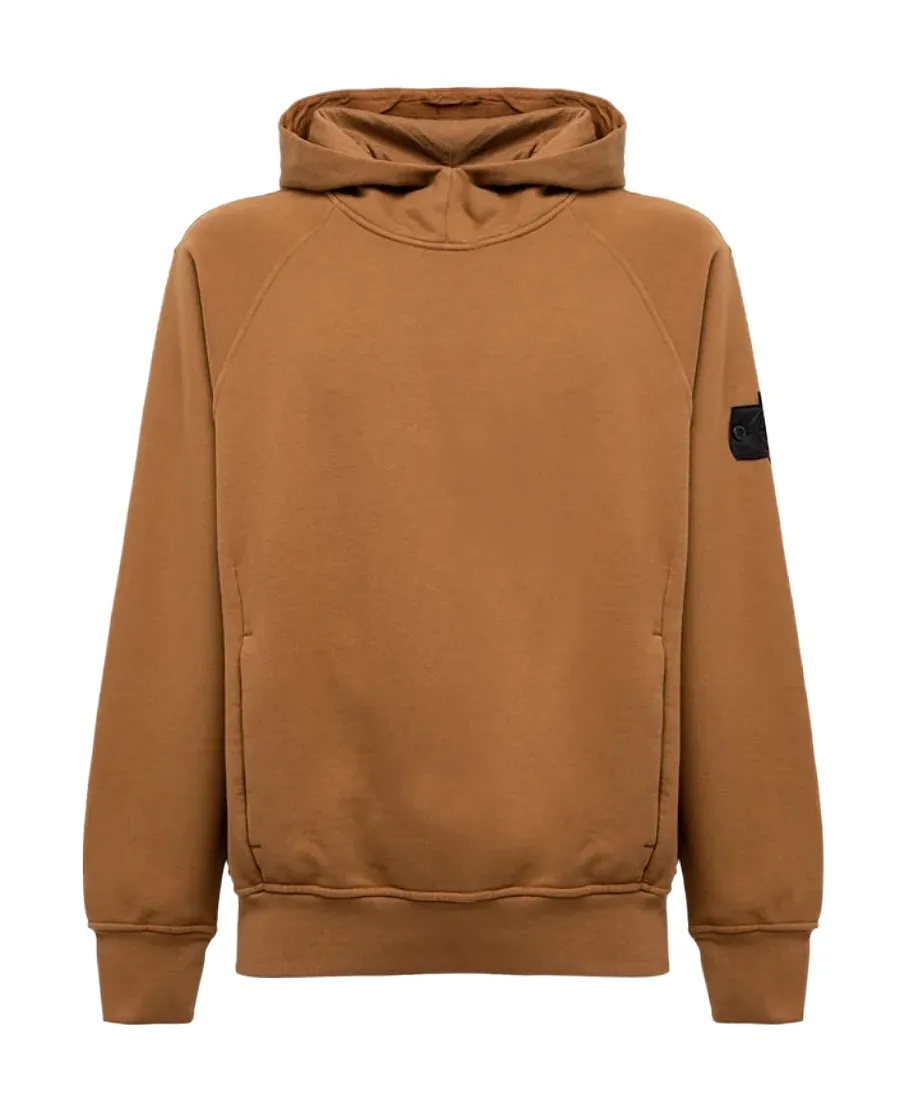 Plain Logo-Patch Cotton Hoodie