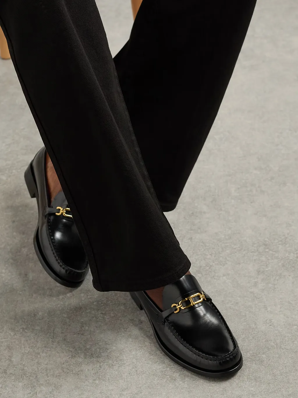 Embellished Leather Loafers