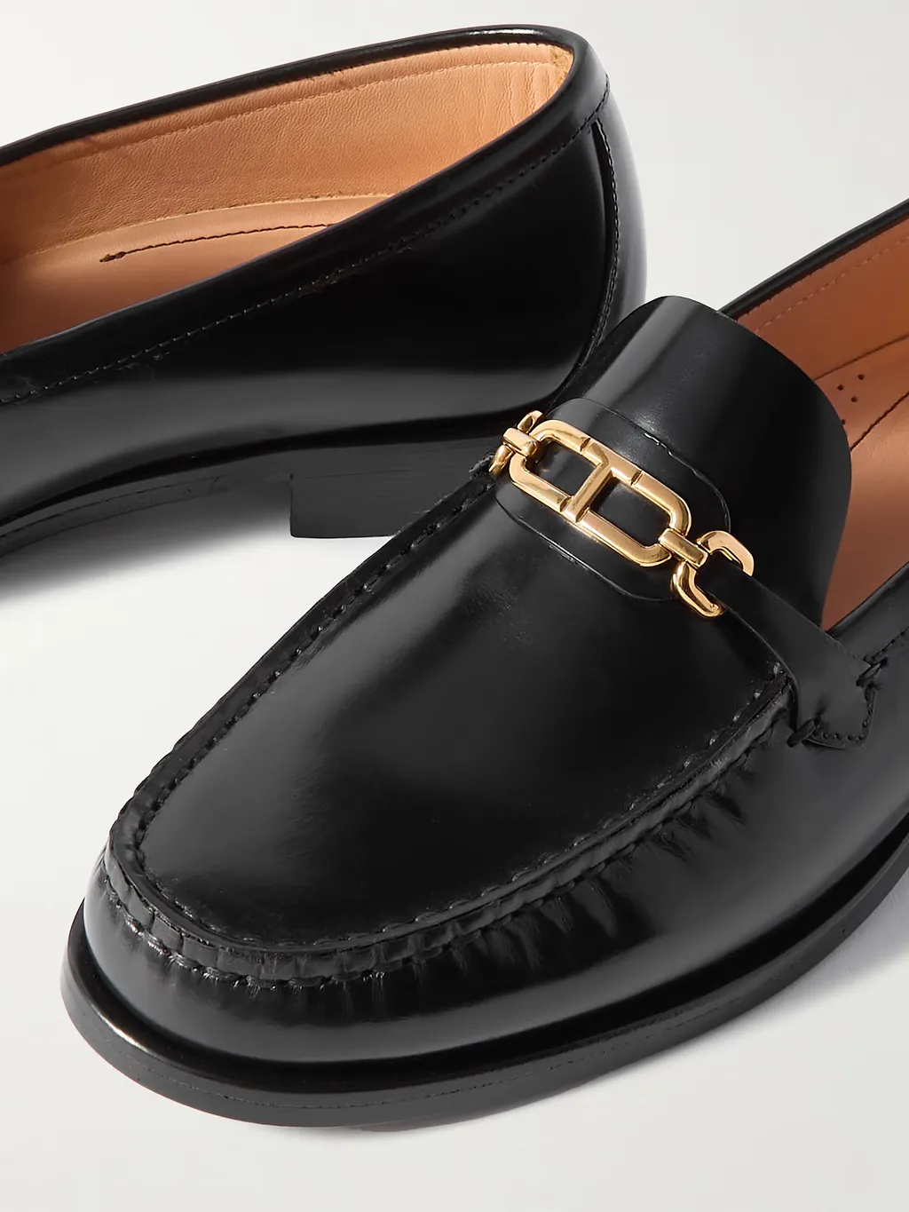 Embellished Leather Loafers