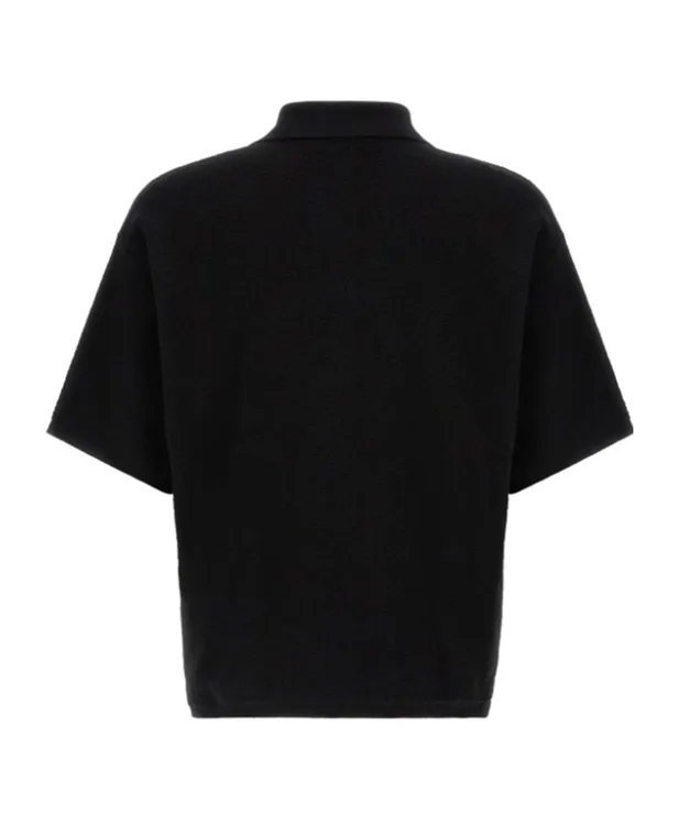 Stone Island Logo Patch Zip-Up Polo Shirt