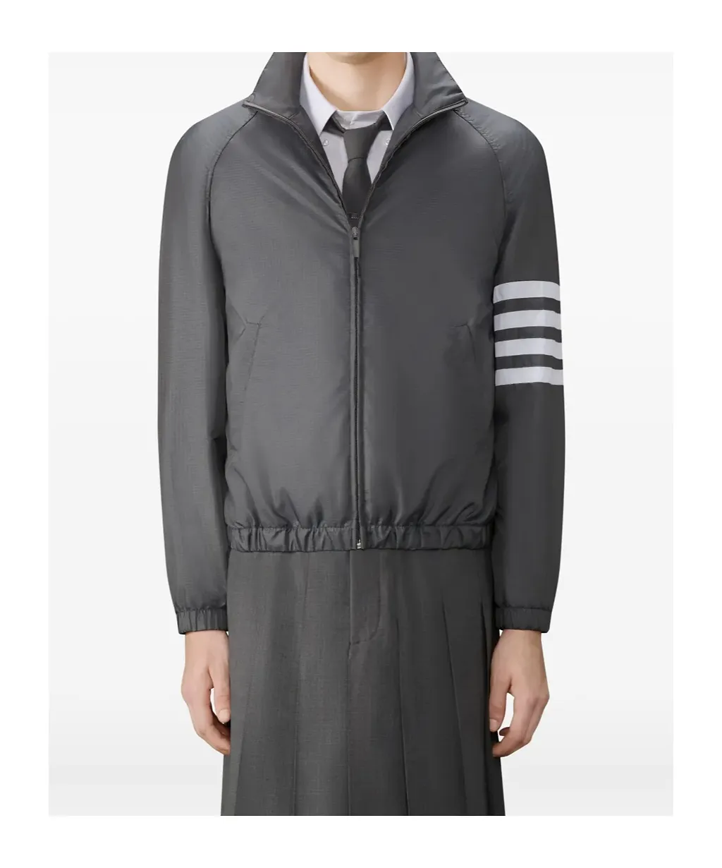 Thom Browne 4-Bar Stripe Zipped Jacket