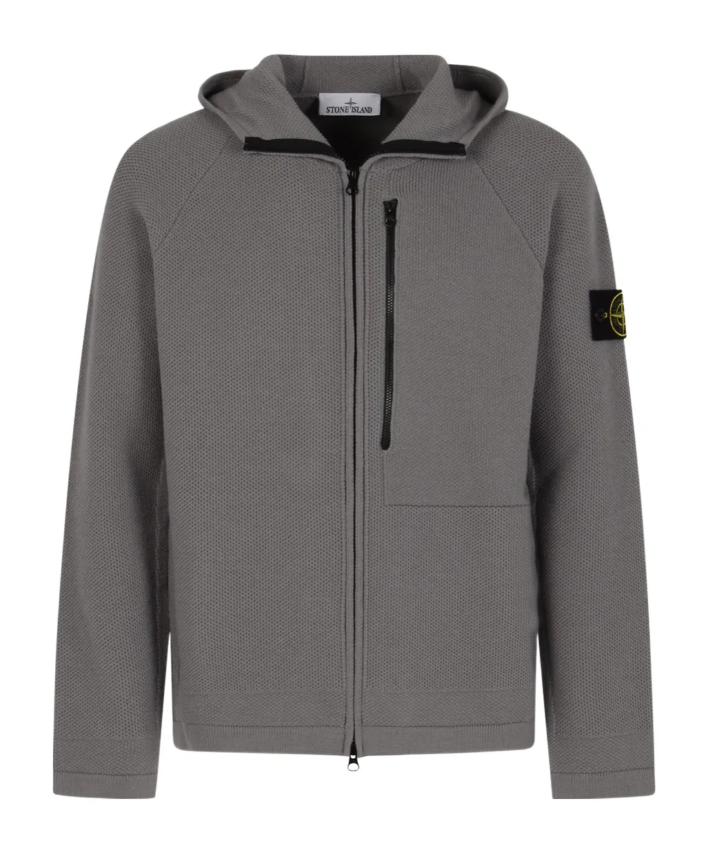 Stone Island Zip-Up Hooded Cardigan