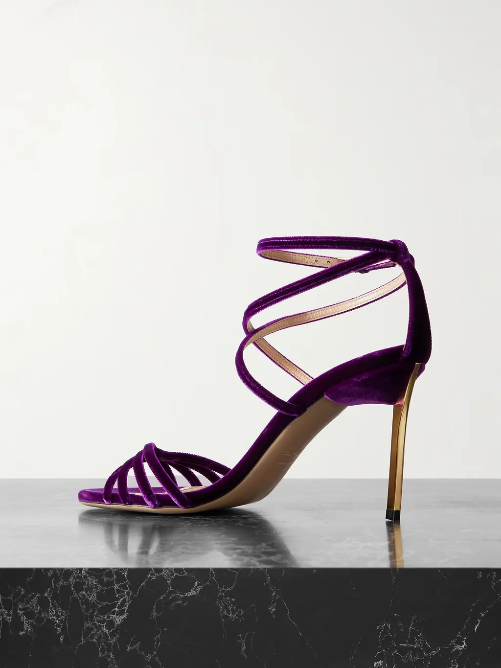 Ida Velvet High-Heeled Sandals