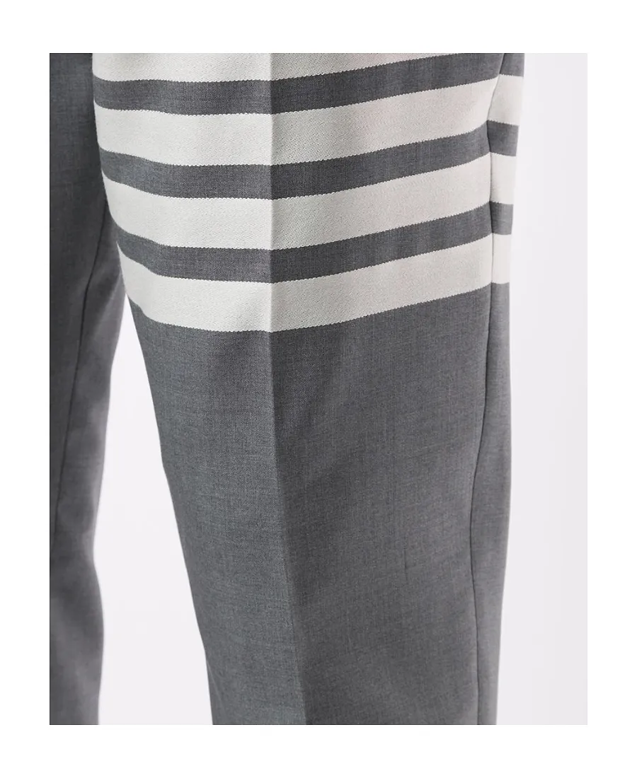 Thom Browne 4-Bar Striped Slim Cut Trousers