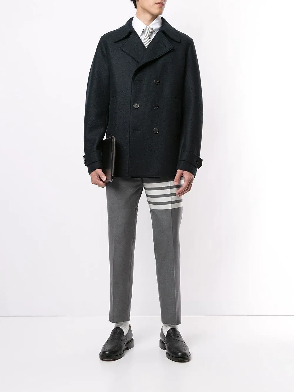 Thom Browne 4-Bar Striped Slim Cut Trousers